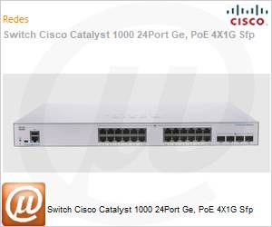C1000-24P-4G-L - Switch Cisco Catalyst 1000 24Port Ge, PoE 4X1G Sfp 