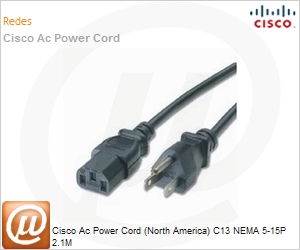 CAB-AC= - Cisco Ac Power Cord (North America) C13 NEMA 5-15P 2.1M