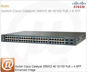WS-C3560V2-48PS-E - Switch Cisco Catalyst 3560V2 48 10/100 PoE + 4 SFP Enhanced Image