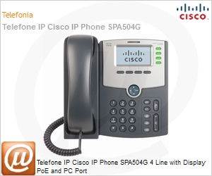 SPA504G - Telefone IP Cisco IP Phone SPA504G 4 Line with Display PoE and PC Port