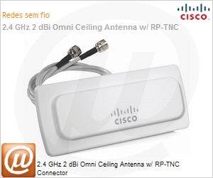 AIR-ANT24020V-R= - 2.4 GHz 2 dBi Omni Ceiling Antenna w/ RP-TNC Connector