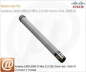 AIR-ANT2420V-N= - Antena 2400-2483.5 MHz 2.0 Dbi Omni Ant. With N Connect 5 Inches