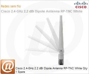 AIR-ANT2422DW-R= - Cisco 2.4-GHz 2.2 dBi Dipole Antenna RP-TNC White Qty 1 Spare