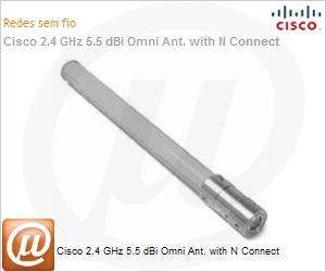 AIR-ANT2455V-N= - Cisco 2.4 GHz 5.5 dBi Omni Ant. with N Connect