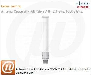 AIR-ANT2547V-N= - Antena Cisco AIR-ANT2547V-N= 2.4 GHz 4dBi/5 GHz 7dBi DualBand Om
