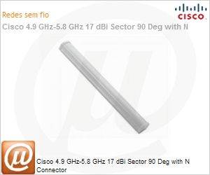 AIR-ANT5117S-N= - Cisco 4.9 GHz-5.8 GHz 17 dBi Sector 90 Deg with N Connector