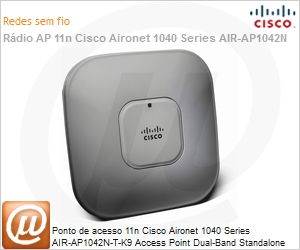 AIR-AP1042N-T-K9 - Ponto de acesso 11n Cisco Aironet 1040 Series AIR-AP1042N-T-K9 Access Point Dual-Band Standalone Wi-Fi N com antenas internas