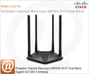 MR30G - Roteador Internet Mercusys MR30G Wi-Fi Dual Band Gigabit AC1200 4 Antenas