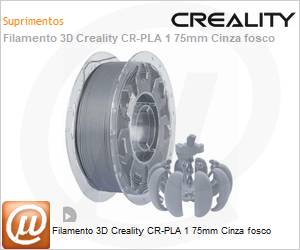 3301010299 - Filamento 3D Creality CR-PLA 1 75mm Cinza fosco