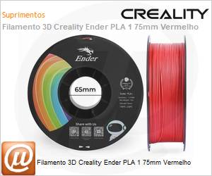 3301010309 - Filamento 3D Creality Ender PLA 1 75mm Vermelho