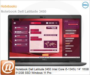 210-BLLL-Y1KY - Notebook Dell Latitude 3450 Intel Core i5-1345U 14" 16GB 512GB SSD Windows 11 Pro 