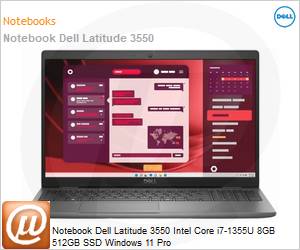 210-BLLW-NBLAT94 - Notebook Dell Latitude 3550 Intel Core i7-1355U 8GB 512GB SSD Windows 11 Pro 