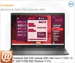 210-BLLW-VRKV - Notebook Dell CSG Latitude 3550 Intel Core i7-1355U 15 6" 8GB 512GB SSD Windows 11 Pro 