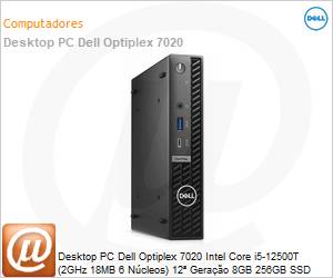 210-BLWM-VH5G - Desktop PC Dell Optiplex 7020 Intel Core i5-12500T (2GHz 18MB 6 Ncleos) 12 Gerao 8GB 256GB SSD Windows 11 Professional 210-BLWM-DTO108 