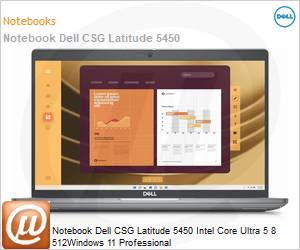 210-BMPR-VRR9 - Notebook Dell CSG Latitude 5450 Intel Core Ultra 5 8 512Windows 11 Professional 