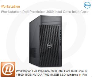 210-BMSF-WKS28 - Workstation Dell Precision 3680 Intel Core Intel Core i5 14500 16GB NVIDIA T400 512GB SSD Windows 11 Pro 