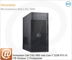 210-BMSF-WKS32 - Workstation Dell CSG 3680 Intel Core i7 32GB RTX-16 1TB Windows 11 Professional 