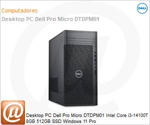 210-BQTT-001P - Desktop PC Dell Pro Micro DTDPM01 Intel Core i3-14100T 8GB 512GB SSD Windows 11 Pro 