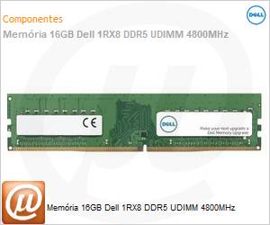 AC027075 - Memria 16GB Dell 1RX8 DDR5 UDIMM 4800MHz 