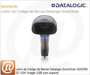 QW2520-BKK1S - Leitor de Cdigo de Barras Datalogic QuickScan QW2590 2D VGA Imager USB com suporte 