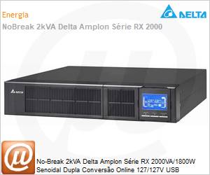 UPA202R1RX0B1B1 - No-Break 2kVA Delta Amplon Srie RX 2000VA/1800W Senoidal Dupla Converso Online 127/127V USB Gerencivel RS-232 LCD Rack/Torre Expansvel 