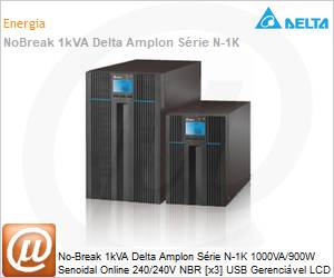 UPS102N2000B1B1 - No-Break 1kVA Delta Amplon Srie N-1K 1000VA/900W Senoidal Online 240/240V NBR [x3] USB Gerencivel LCD Torre 
