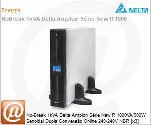 UPS102R2000B1B1 - No-Break 1kVA Delta Amplon Srie New R 1000VA/900W Senoidal Dupla Converso Online 240/240V NBR [x3] USB Gerencivel LCD Torre 