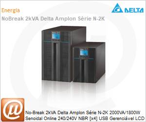 UPS202N2000B1B1 - No-Break 2kVA Delta Amplon Srie N-2K 2000VA/1800W Senoidal Online 240/240V NBR [x4] USB Gerencivel LCD Torre 