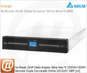 UPS202R2000B1B1 - No-Break 2kVA Delta Amplon Srie New R 2000VA/1800W Senoidal Dupla Converso Online 220/220V NBR [x3] USB Gerencivel LCD Torre 