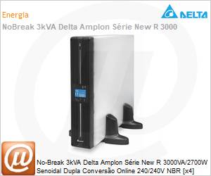 UPS302R2000B1B1 - No-Break 3kVA Delta Amplon Srie New R 3000VA/2700W Senoidal Dupla Converso Online 240/240V NBR [x4] USB Gerencivel LCD Torre 