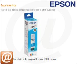 T504222-BR - Refil de tinta original Epson T504 Ciano