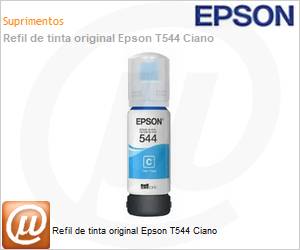 T544222-BR - Refil de tinta original Epson T544 Ciano