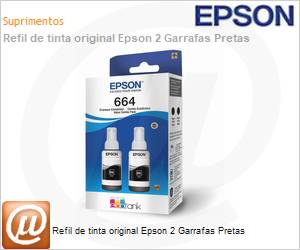 T664120-2P - Refil de tinta original Epson 2 Garrafas Pretas