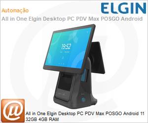 46PGMAXS4320 - All in One Elgin Desktop PC PDV Max POSGO Android 11 32GB 4GB RAM 