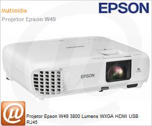 V11H983020 - Projetor Epson W49 3800 Lumens WXGA HDMI USB RJ45 