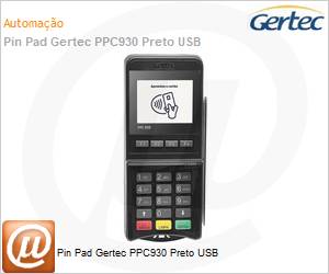 70500035 - Pin Pad Gertec PPC930 Preto USB 