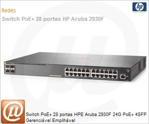 JL261A - Switch PoE 24 portas HPE Aruba 2930F 24G PoE+ 4SFP 
