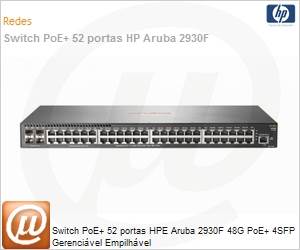 JL262A - Switch PoE 52 portas HPE Aruba 2930F 48G PoE+ 4SFP 