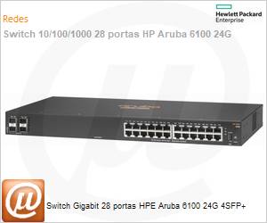JL678A - Switch Gigabit 28 portas HPE Aruba 6100 24G 4SFP+ 