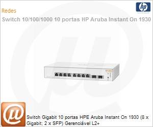 JL680A - Switch Gigabit 10 portas HPE Aruba Instant On 1930 (8 x Gigabit; 2 x SFP) Gerencivel L2+ 