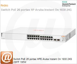 JL813A - Switch PoE 26 portas HPE Aruba Instant On 1830 24G 2SFP 195W 