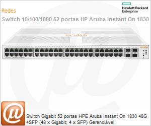 JL814A - Switch Gigabit 52 portas HPE Aruba Instant On 1830 48G 4SFP (48 x Gigabit; 4 x SFP) Gerencivel 
