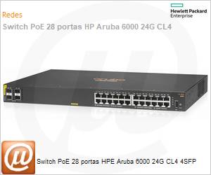 R8N87A - Switch PoE 28 portas HPE Aruba 6000 24G CL4 4SFP 