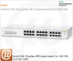 R8R48A - Switch PoE 16 portas HPE Aruba Instant On 1430 16G CL4 PoE 124W 