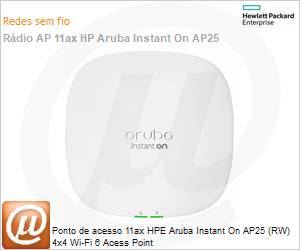 R9B28A - Ponto de acesso Wi-Fi 6 HPE Aruba Instant On AP25 (RW) 4x4 Wi-Fi 6 Acess Point 