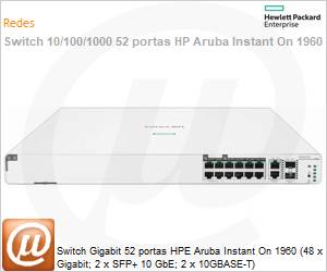 S0F35A - Switch Gigabit 52 portas HPE Aruba Instant On 1960 (48 x Gigabit; 2 x SFP+ 10 GbE; 2 x 10GBASE-T) 