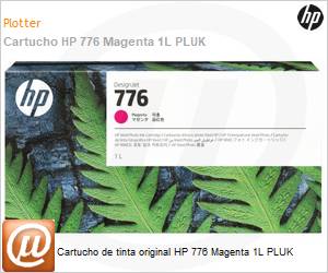 1XB07A - Cartucho de tinta original HP 776 Magenta 1L PLUK 