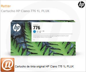 1XB09A - Cartucho de tinta original HP Ciano 776 1L PLUK 