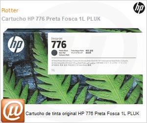 1XB12A - Cartucho de tinta original HP 776 Preta Fosca 1L PLUK 