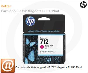 3ED68A - Cartucho de tinta original HP 712 Magenta PLUK 29ml